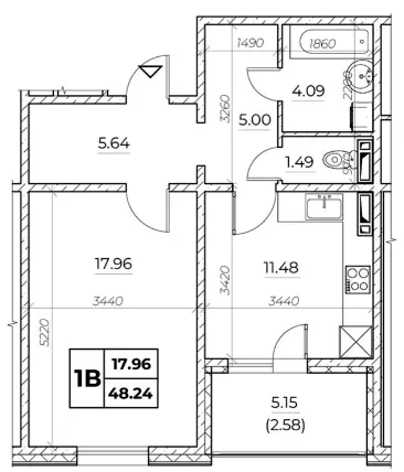 ЖК Київський — 48.3 м²
