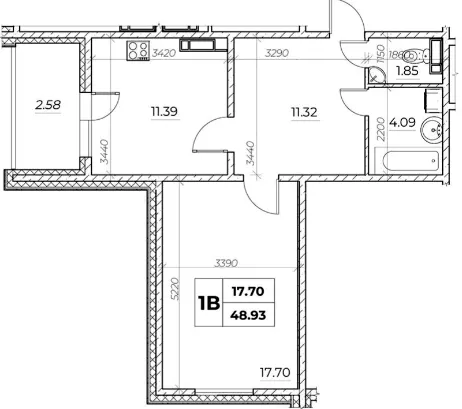 ЖК Київський — 48.9 м²