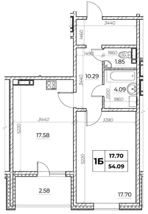 ЖК Київський — 54.1 м²