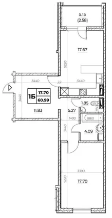 ЖК Київський — 61 м²