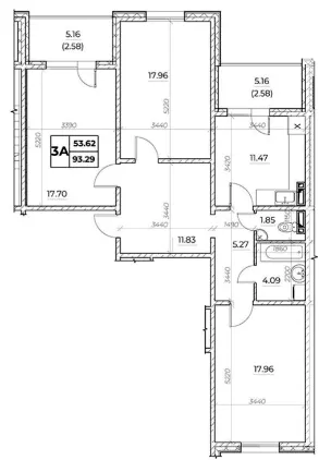 ЖК Київський — 93.3 м²