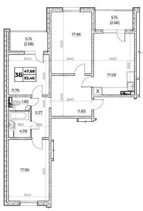 ЖК Київський — 93.5 м²