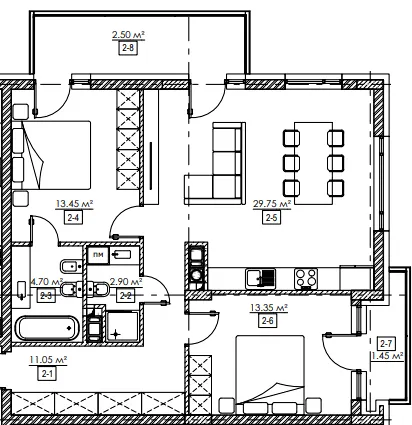 ЖК Residence Twenty-Two — 79.2 м²