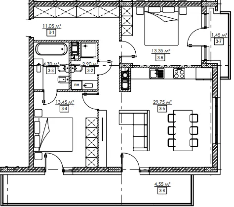 ЖК Residence Twenty-Two — 81.2 м²