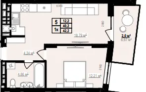 ЖК PRAUD Rise — 42.2 м²