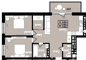 ЖК PRAUD Rise — 60.5 м²