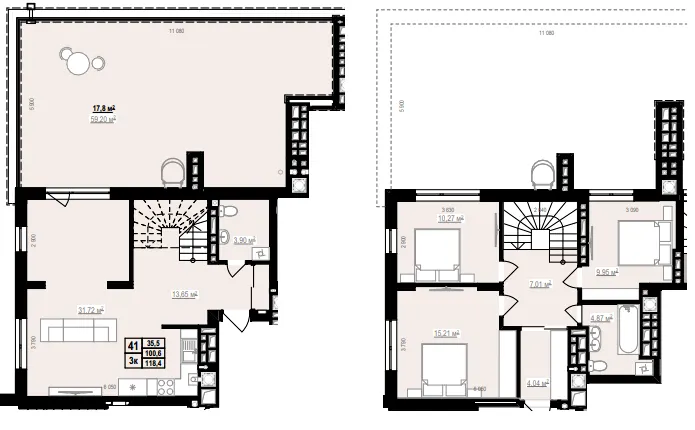 ЖК PRAUD Rise — 118.4 м²