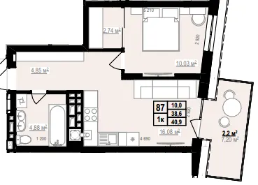 ЖК PRAUD Rise — 40.9 м²