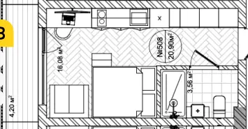 Прибутковий будинок V2 — 20.9 м²