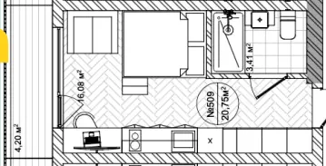 Прибутковий будинок V2 — 20.8 м²