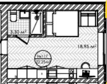 Прибутковий будинок К11 — 22.3 м²