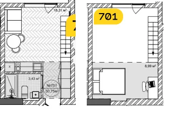 Прибутковий будинок К11 — 30.8 м²