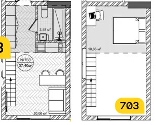 Прибутковий будинок К11 — 37.4 м²