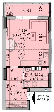 ЖК Київські Зорі-2 — 42.4 м²