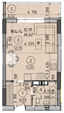 ЖК Київські Зорі-2 — 36.6 м²