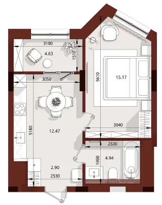 ЖК Premium Residents — 38.5 м²