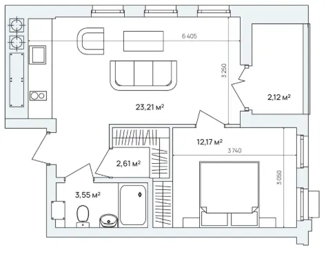 Smart City — 43.7 м²