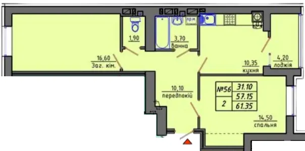 ЖК Gloria — 61.4 м²