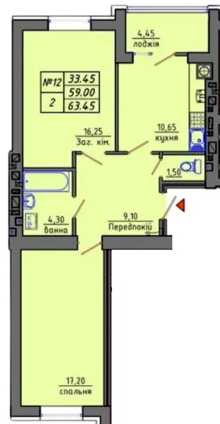 ЖК Gloria — 63.5 м²