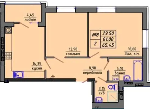 ЖК Gloria — 65.5 м²