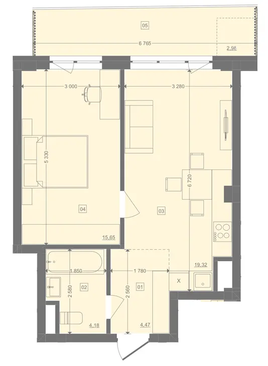 ЖК Lake View — 46.6 м²