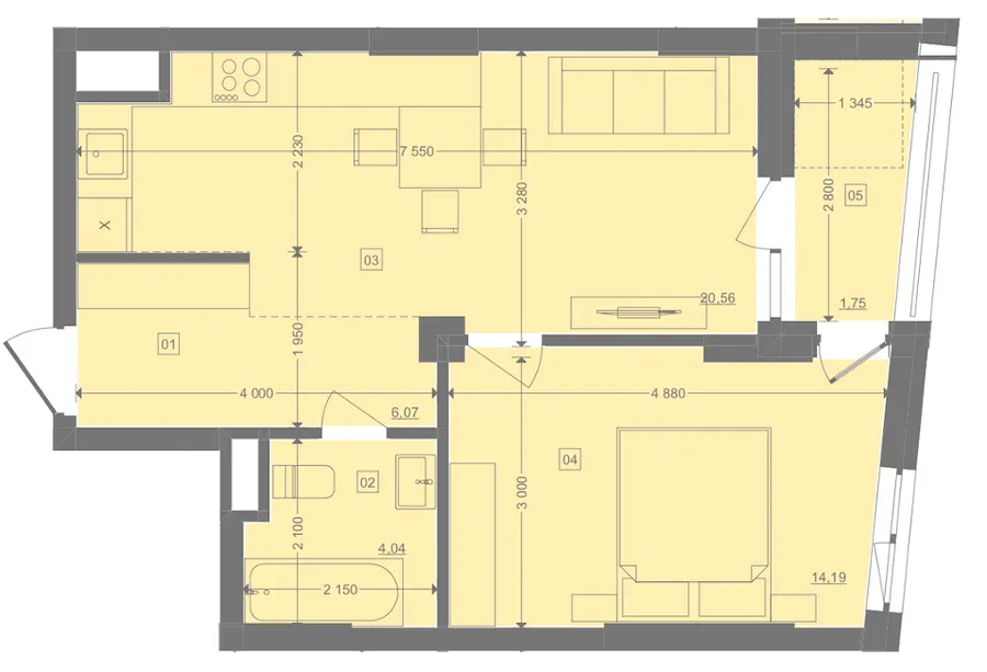 ЖК Lake View — 46.6 м²