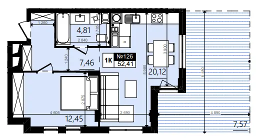 ЖК Парус WOOD — 52.4 м²