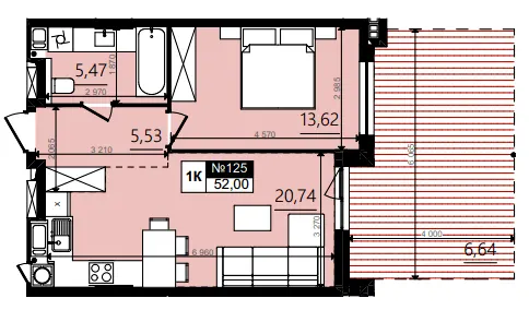 ЖК Парус WOOD — 52 м²