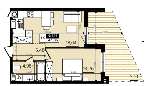 ЖК Парус WOOD — 47.9 м²