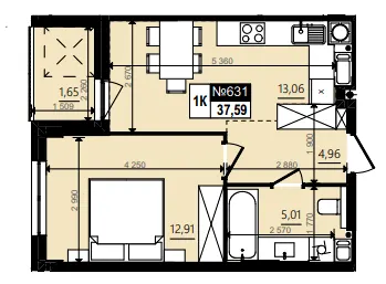 ЖК Парус WOOD — 37.6 м²