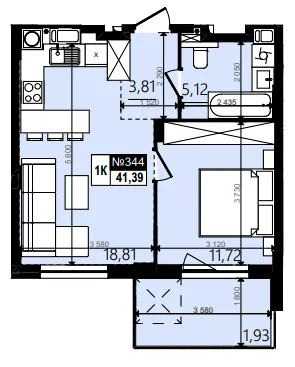 ЖК Парус WOOD — 41.4 м²