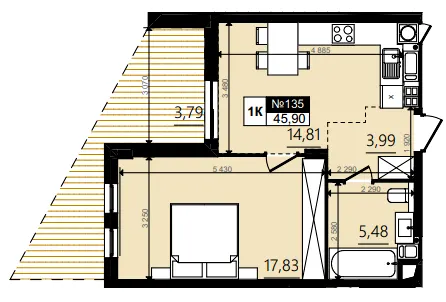 ЖК Парус WOOD — 45.9 м²