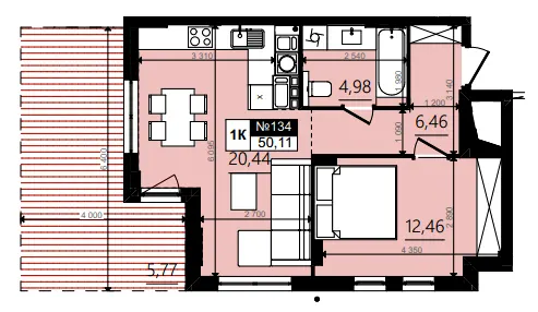 ЖК Парус WOOD — 50.1 м²