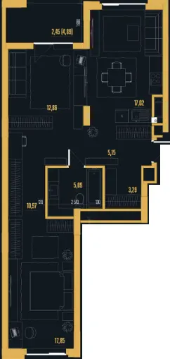 ЖК Skywalker — 74.7 м²