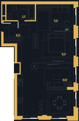 ЖК Skywalker — 76.5 м²