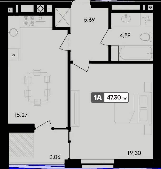 ЖК Premier Bay — 47.3 м²
