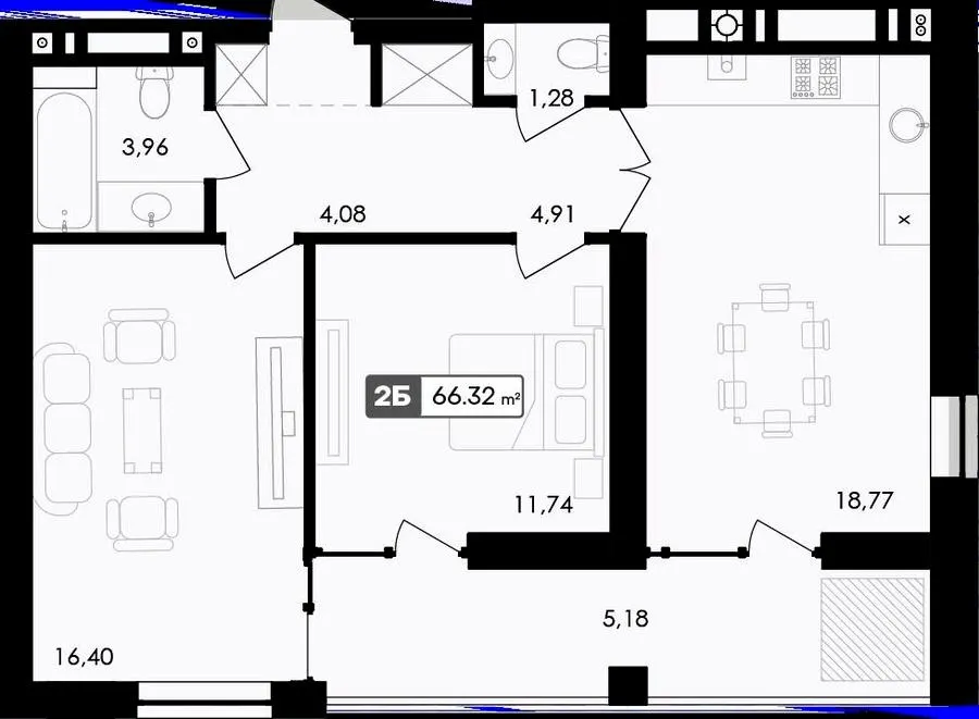 ЖК Premier Bay — 66.3 м²