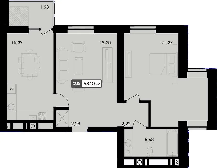 2-комнатная квартира, 68 м², Черкассы — фото 1