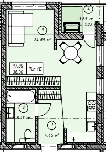 ЖК MONTREAL — 36.3 м²