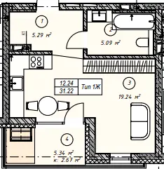 ЖК MONTREAL — 31.2 м²