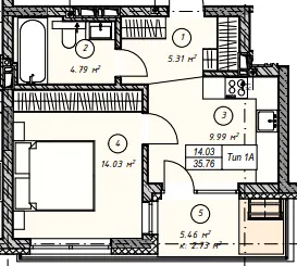 ЖК MONTREAL — 35.8 м²