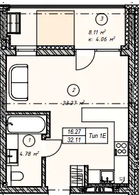 ЖК MONTREAL — 32.1 м²