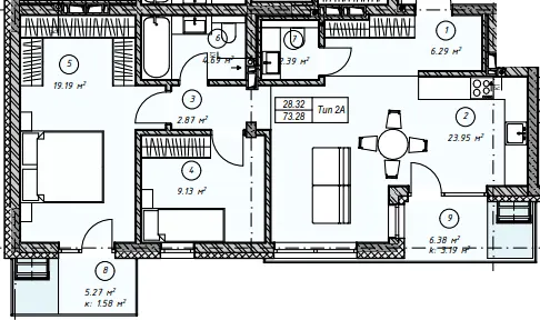 ЖК MONTREAL — 73.3 м²