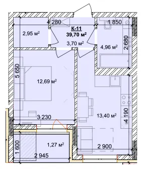 ЖК Silver Hill — 39.7 м²