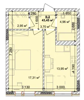 ЖК Silver Hill — 43.5 м²