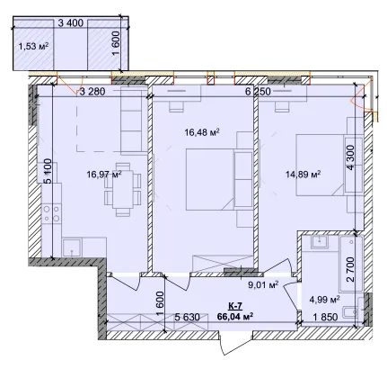 ЖК Silver Hill — 66 м²