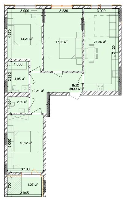 ЖК Silver Hill — 89.5 м²