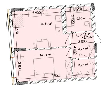 ЖК Silver Hill — 43.8 м²
