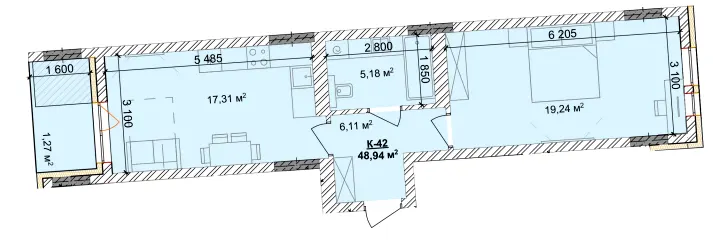 ЖК Silver Hill — 48.9 м²