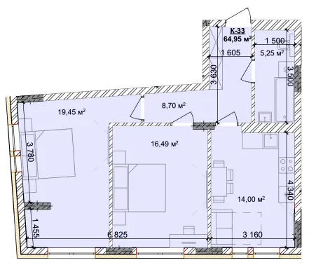 ЖК Silver Hill — 65 м²